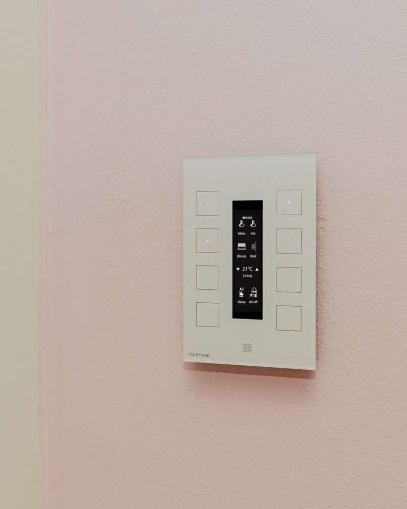 Teletask home-automation keypad at the Sliema residence