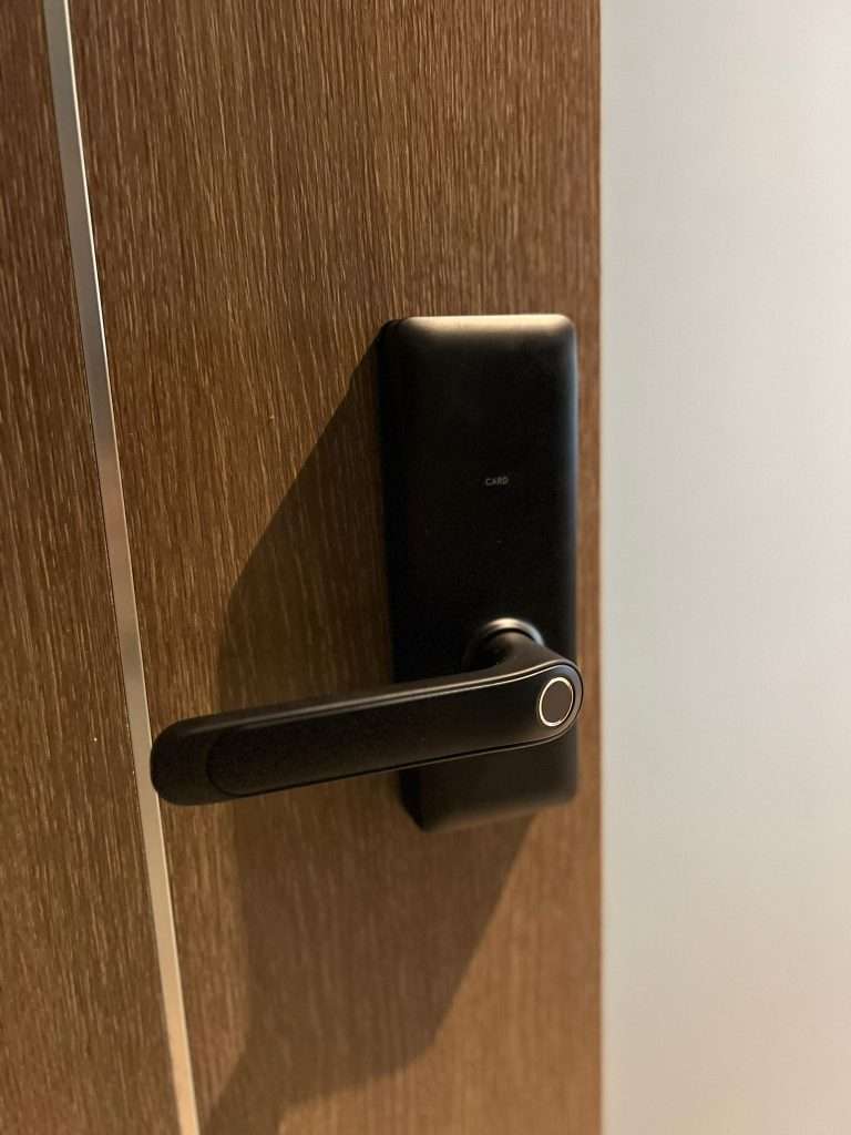 Digital smart-lock keypad at Primera Hotel